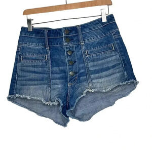 American Eagle Outfitters button fly blue jean cut off shorts size‎ 8